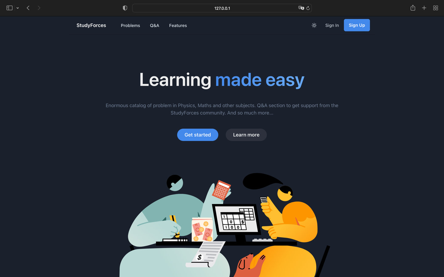 StudyForces landing screenshot